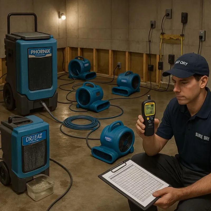 Structural Drying and Dehumidification process in Jolivue, VA